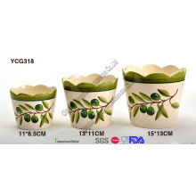 Conjunto de 3 vasos de flores